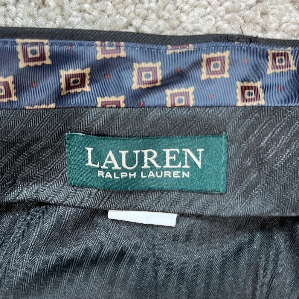 Lauren Ralph Lauren Pants Mens 38x32 Black Straight Leg‎ Flat Front Stretch EUC